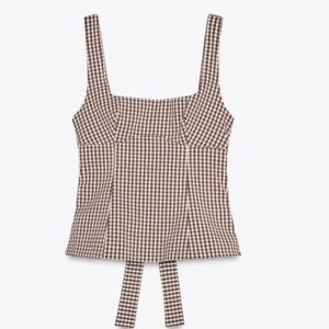 Zara GINGHAM TOP WITH BOW
BROWN / WHITE